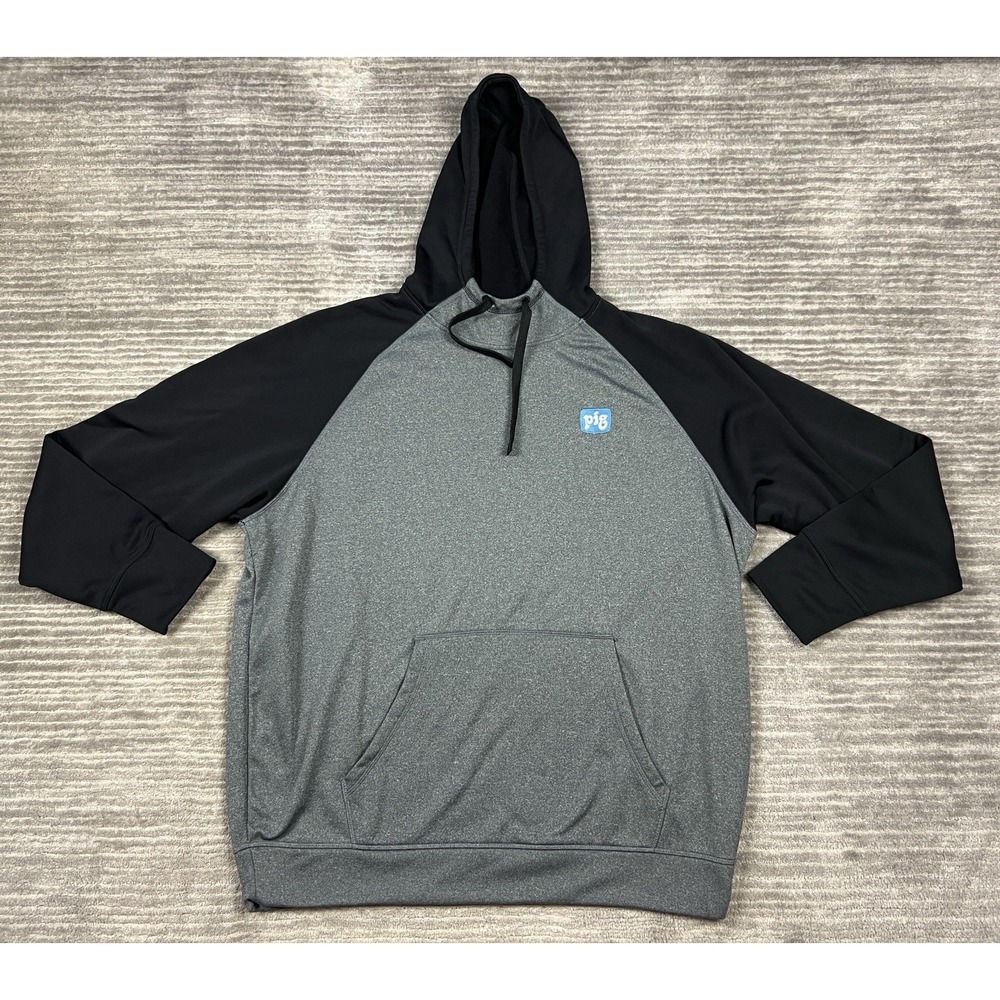 Charles River Apparel Hoodie Mens XL Black‎ Polyester Pig Patch Long Sleeve